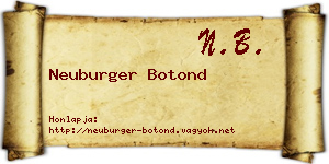 Neuburger Botond névjegykártya